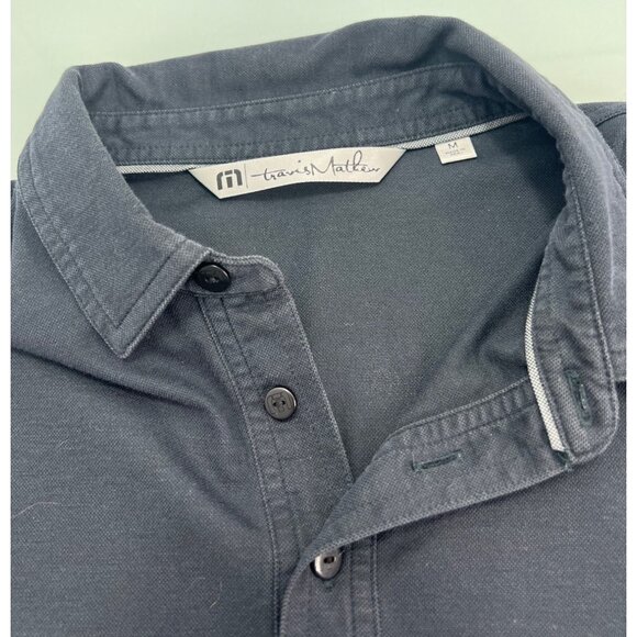 Travis Mathew Men Golf Polo Shirt Pima Cotton Polyester Lightweight Black M - Picture 4 of 5